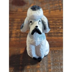 Vintage Japan 1950s MCM Porcelain Poodle Dog Figurine 3.25" Tall Hand Painted
